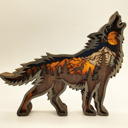 Hand-Carved Wooden Forest Animal Decoration | Natural Elegance & Rustic Charm for Home