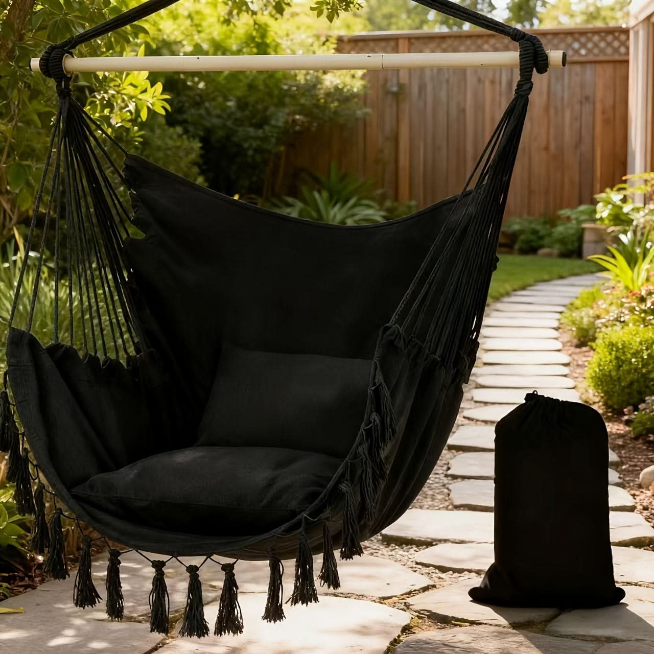 Portable Hammock Chair with Hanging Tassels