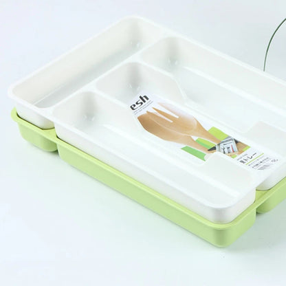 Cutlery Drawer Organizer | Plastic Material | Dimensions 27x17.6x3.5 cm | Available in Black or White