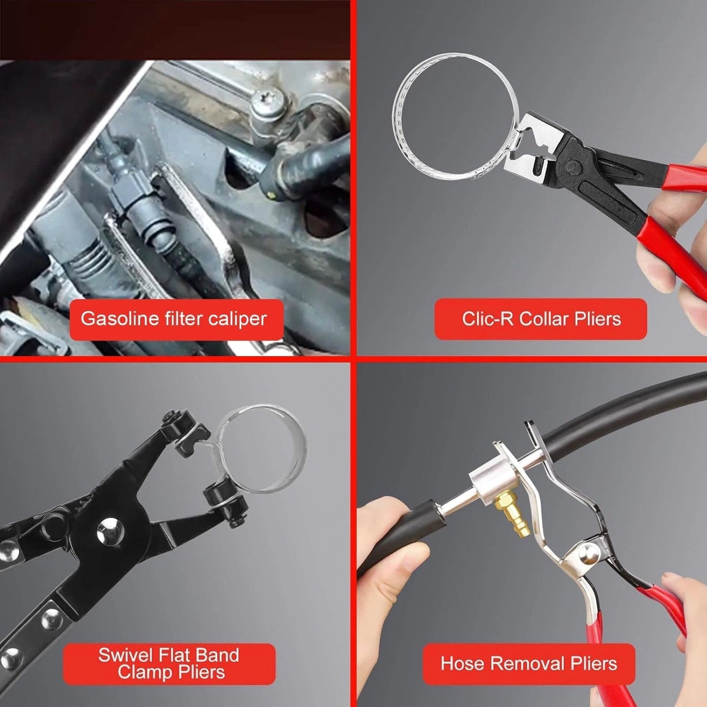 4-Piece Hose Clamp Tool Kit | Essential Automotive Repair Set