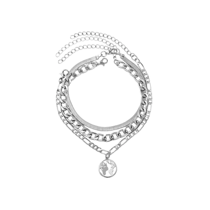 Set of Double Anklets in Modern Duchesse Style