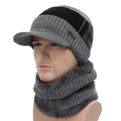 Scarf and Beanie Hat Set for Cold Weather