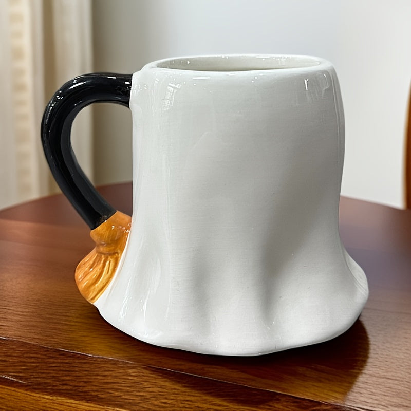 Ceramic Mug featuring Laughing Ghost Design for Halloween