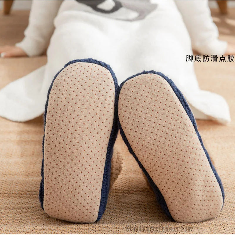 Unisex Cozy Winter Socks – Warm, Plush with Non-Slip Sole, Fleece-Lined for Men & Women