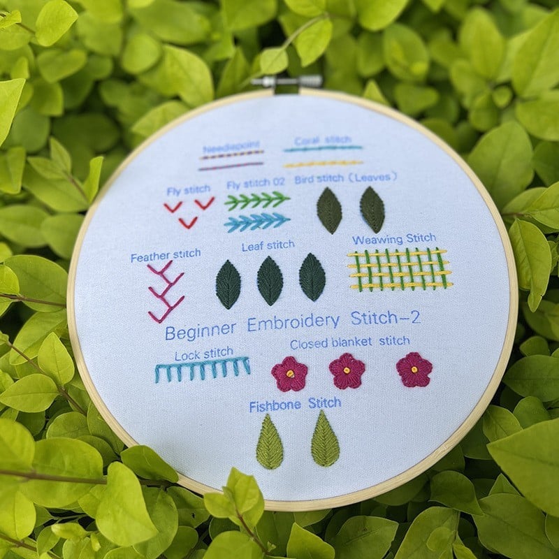Beginner Embroidery Kit with Washable Patterns | Adjustable Bamboo Frame