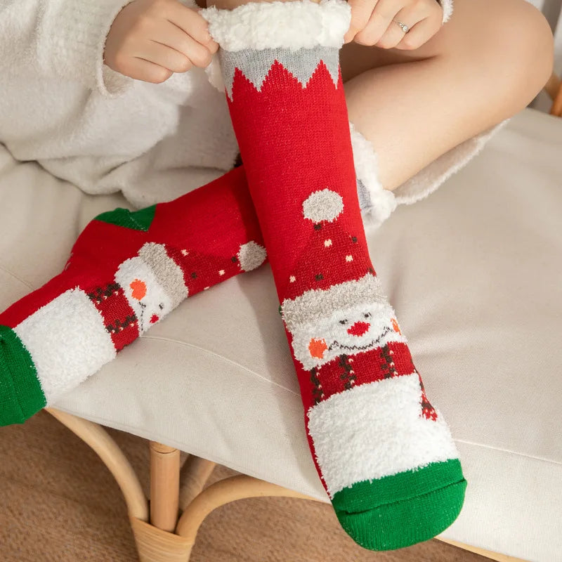 Women's Cozy Winter Socks – Soft, Warm & Non-Slip | Penguin, Reindeer & Bear Designs | Perfect Christmas Gift