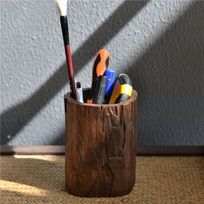 Handcrafted Wooden Desk Pen Holder – Natural and Distinctive Design