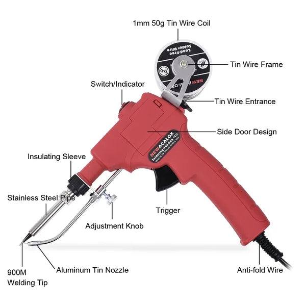 Versatile 60W Soldering Iron Set with Light for Electronics