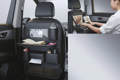 Sleek Leather Car Seat Back Organizer for Ultimate Convenience