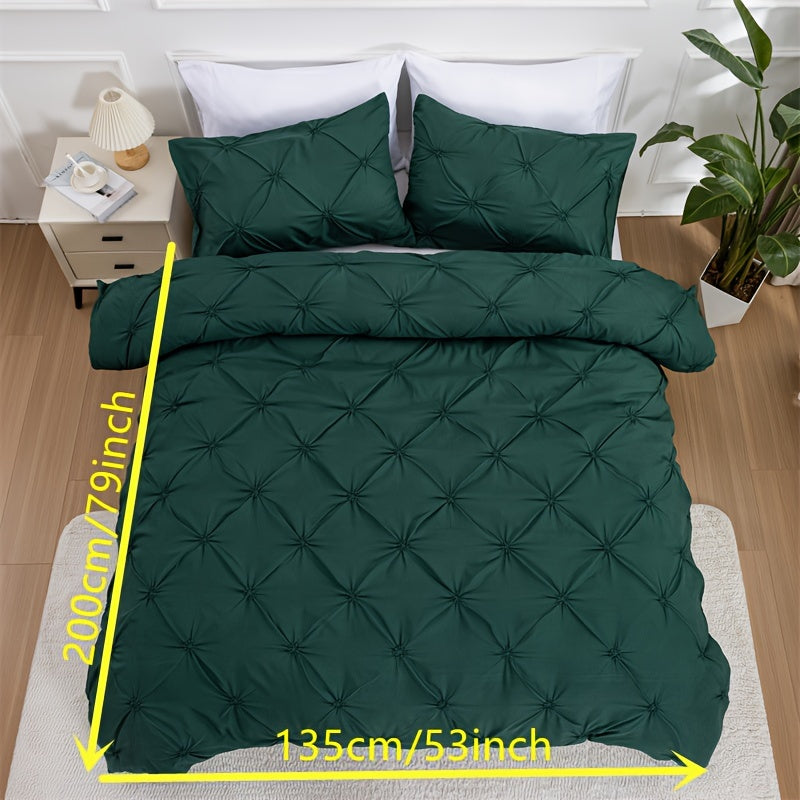 Pintuck Pattern White Quilt Cover Set