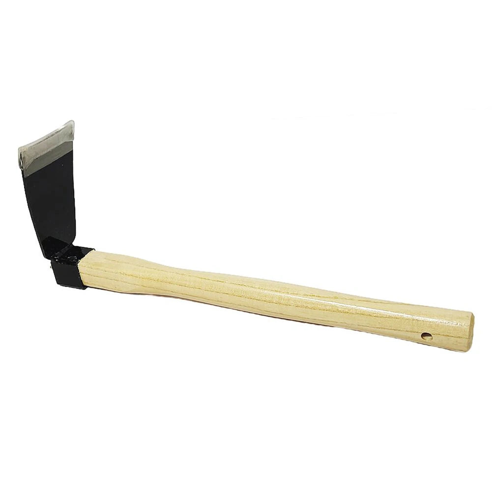 Garden Cultivator and Mini Hoe with 5 Tines | Carbon Steel | Wooden Handle | 38 × 21 × 8.5 cm