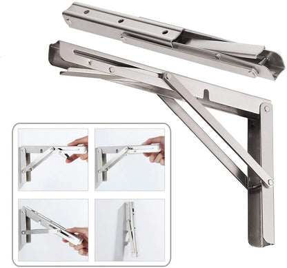 Space-Saving Folding Shelf Bracket for Versatile Use