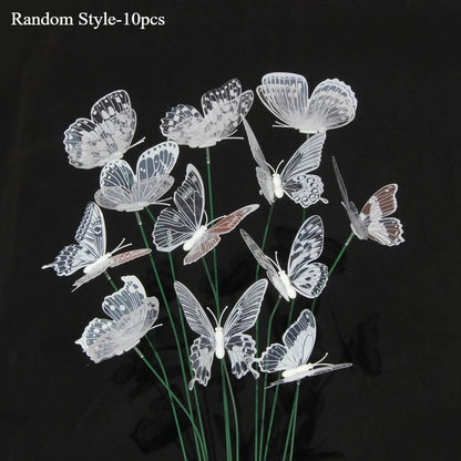 Garden Decoration Butterfly Stakes, Set of 10 | Realistic Design | PVC Material | Outdoor Decor