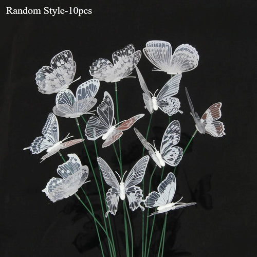 Garden Decoration Butterfly Stakes, Set of 10 | Realistic Design | PVC Material | Outdoor Decor