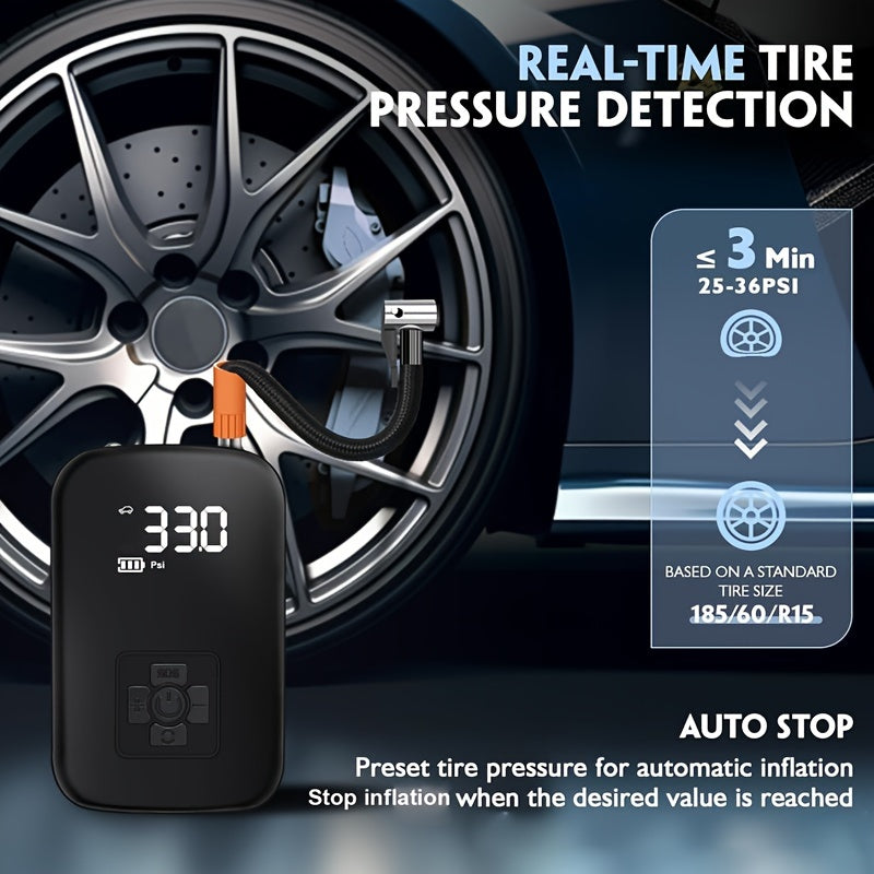 Portable Air Compressor with Digital Display & LED Light
