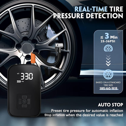 Portable Air Compressor with Digital Display & LED Light