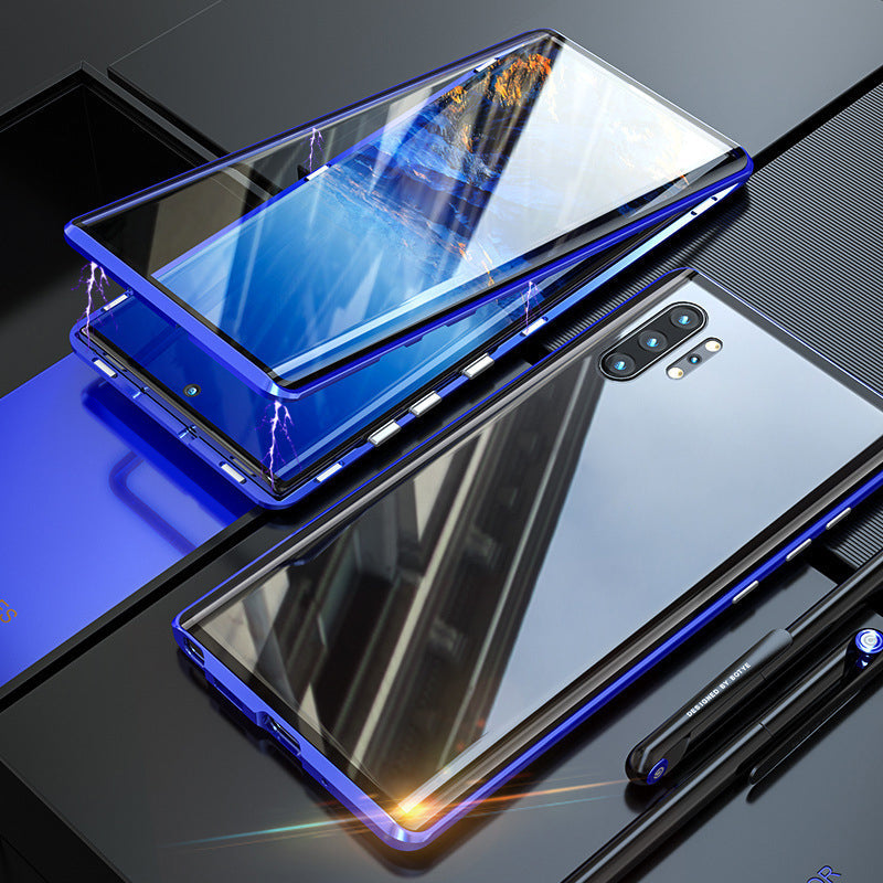 Tempered Glass Dual Phone Case for Samsung Devices