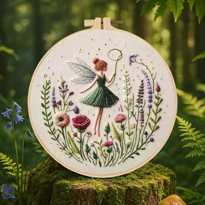 DIY Embroidery Kit for Enchanted Girl | Complete Beginner Set with 20 cm Hoop
