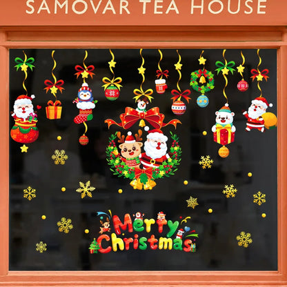 137-Piece Christmas Snowflake Window Sticker Set – Reusable PVC Decor for Winter and Holiday Glass Surfaces