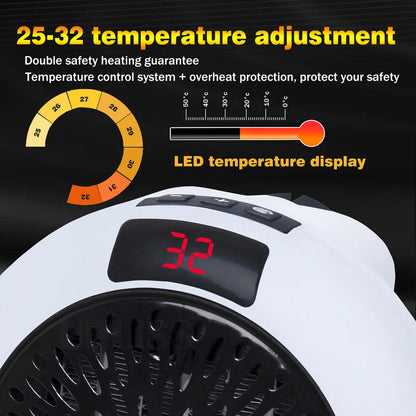 Portable PTC Ceramic Space Heater for Home and Office – Compact Mini Fan Heater