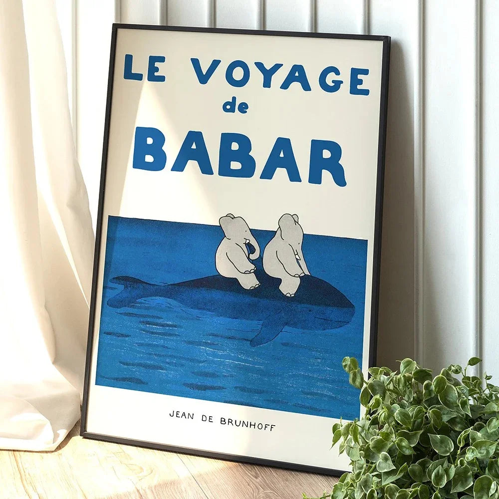Home Decor with Babar Themed Educational Wall Art