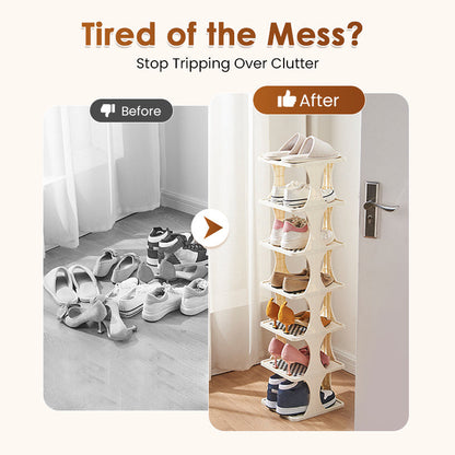 Stackable Vertical Shoe Rack for Instant Clear Floors