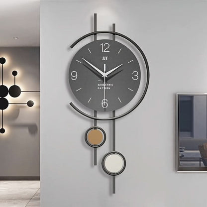 Scandinavian Minimalist Wall Clock with Quiet Iron Frame Design