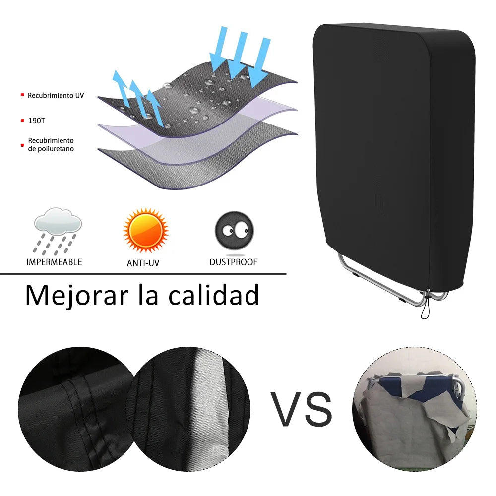 Outdoor Folding Chair Cover | UV-Resistant & Waterproof | 93x82 cm | Black