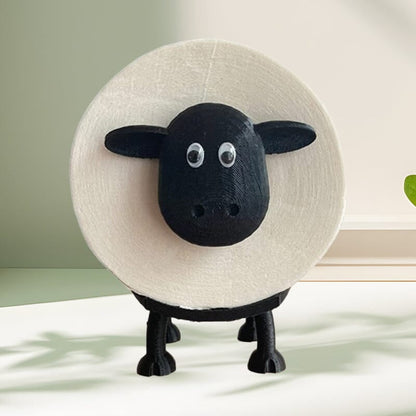 Sheep Design Toilet Paper Holder | Space-Saving & Sturdy | Black Resin