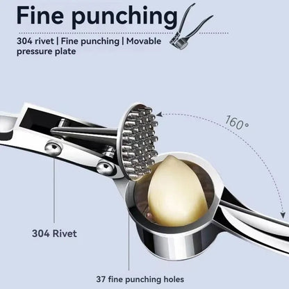 Manual Garlic Press – Multifunctional & Non-Slip – Aluminum Alloy – 16x5 cm