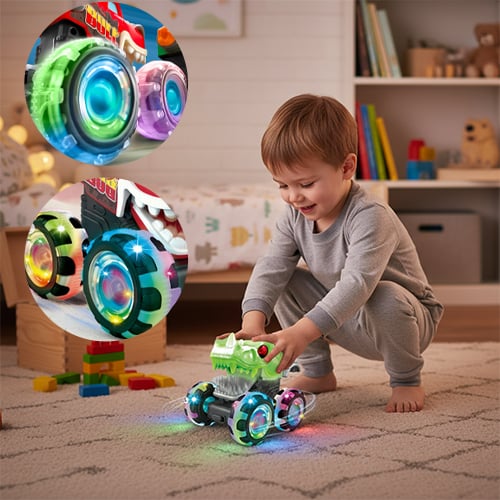Shark Glide LED Toy Car | 360° Spins & Dazzling Lights | Durable Fun for Kids