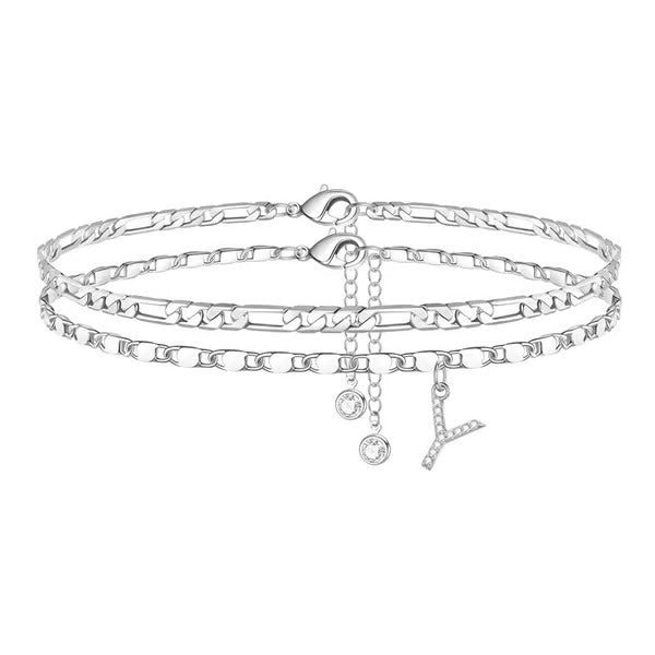 Customizable Layered Anklet | Adjustable & Hypoallergenic | Gold/Silver | 21.5 cm + 5 cm