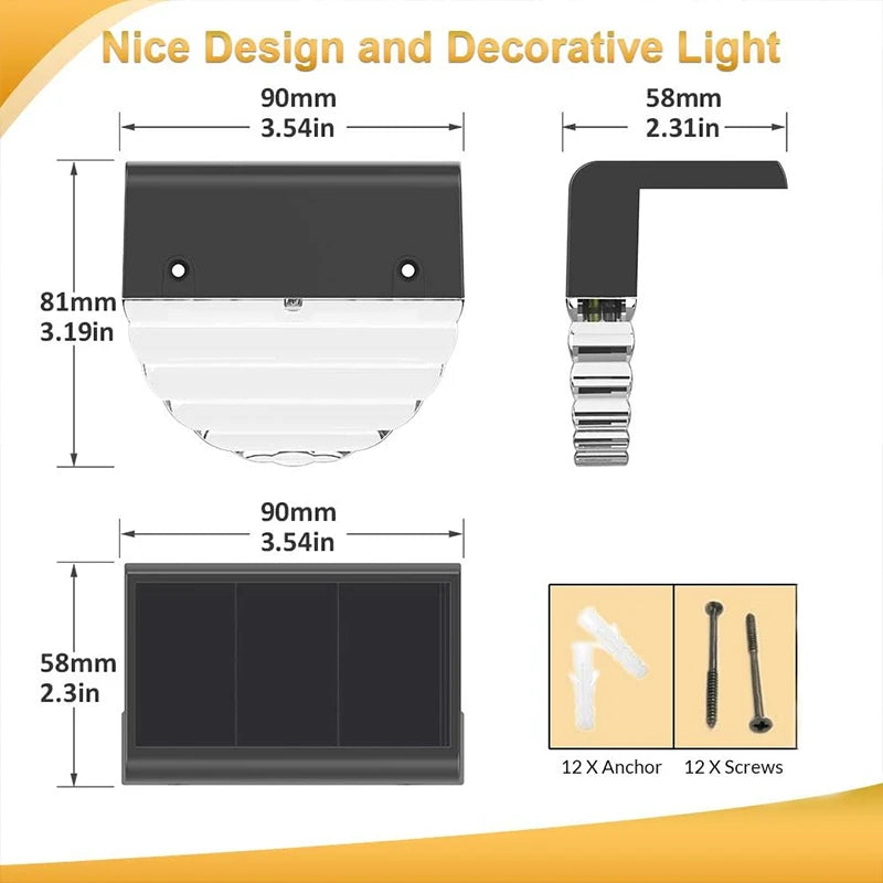 Solar Stair Lights | 2 Lighting Modes | Waterproof IP55 | Pack of 6 | Ideal for Fence & Patio