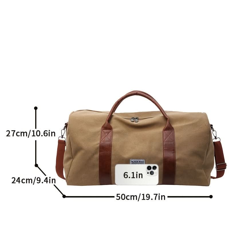 Washed Vintage Weekend Bag with Versatile Storage Compartments
