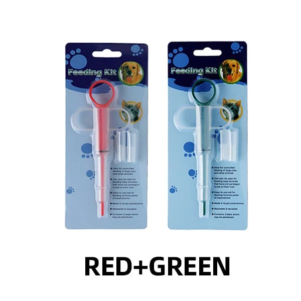 Pet Medication Dispenser with Soft Silicone Tip | Dual Nozzles for Pills & Liquids | Effortless Dosing