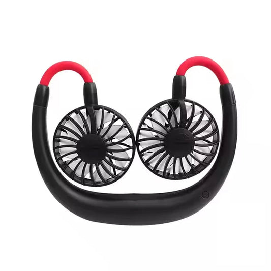 Neck Fan with LED Light | Rechargeable via USB | Portable and Hands-Free