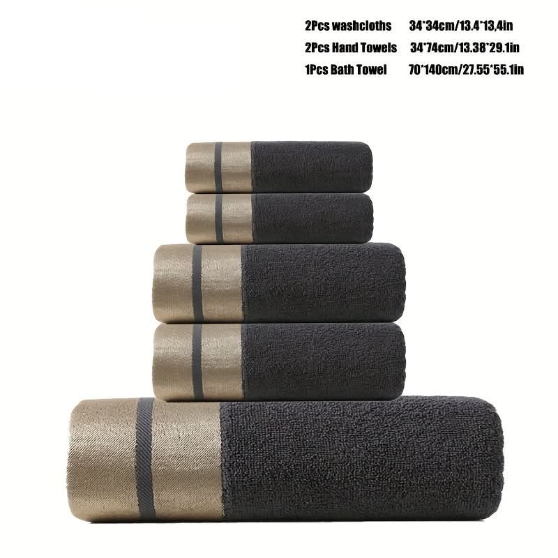 Soft Luxury Bathroom Towel Set Collection in Golden Weave