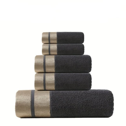 Soft Luxury Bathroom Towel Set Collection in Golden Weave