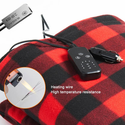 12V Electric Heated Car Blanket | 9 Heat Levels | Quick Warm-Up & Auto Shut-Off | Soft Coral Fleece, 150×100 cm Cozy Design