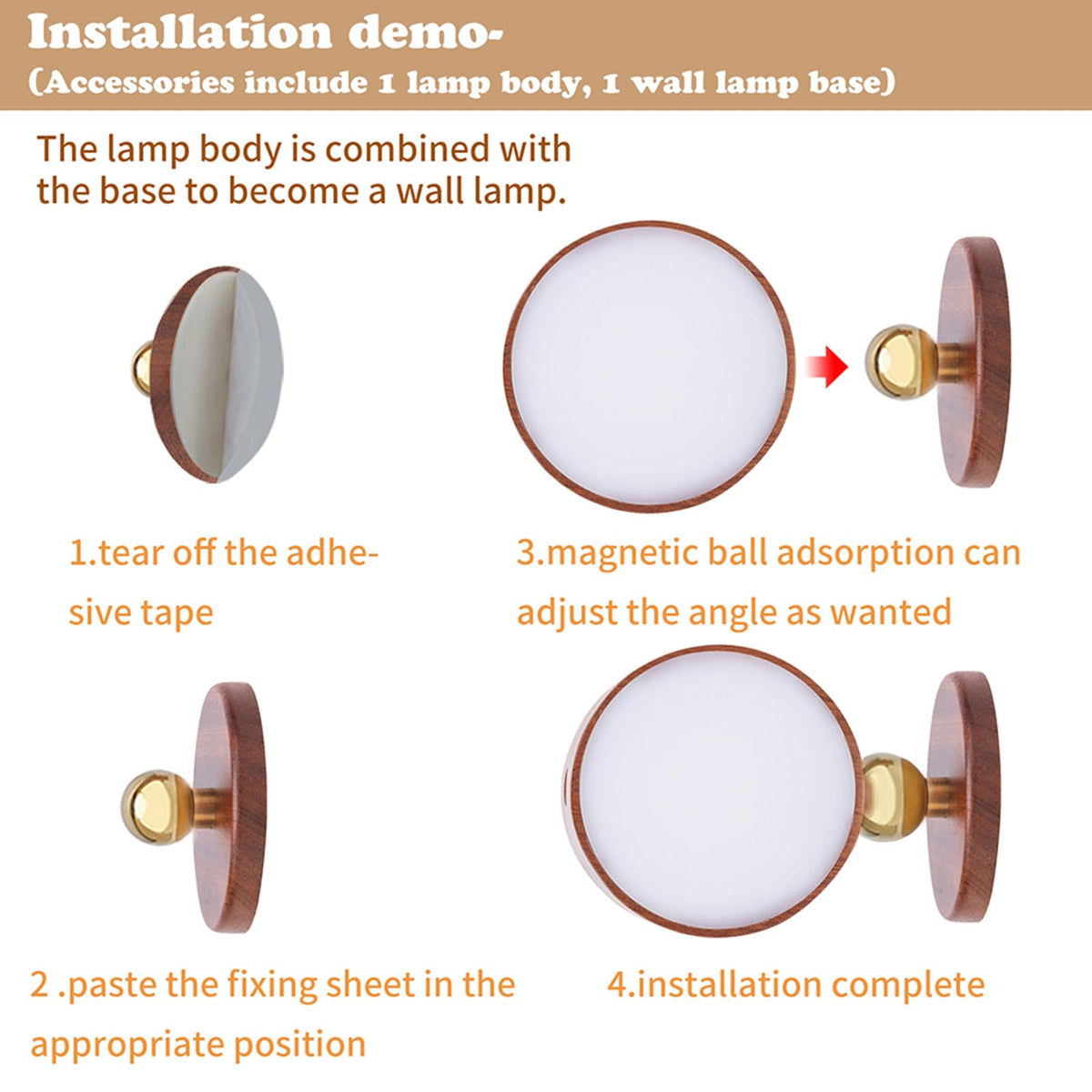 Versatile Magnetic Wall Lamp with 360-Degree Rotation