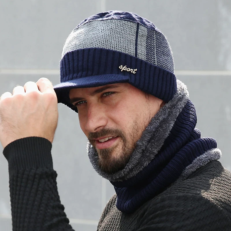 Scarf and Beanie Hat Set for Cold Weather