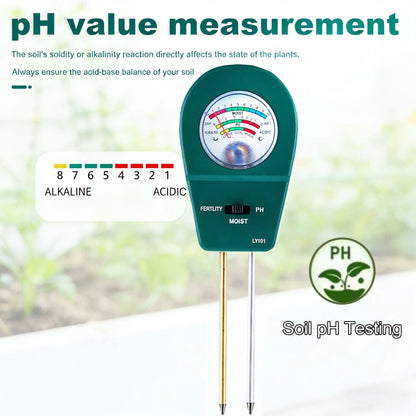 Three-in-One Soil Tester for Garden Use