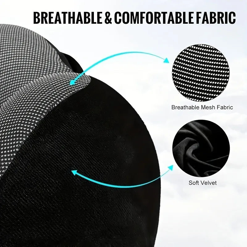 Memory Foam U-Shaped Neck Pillow with Hood | Removable Cover | 25x23x15 cm