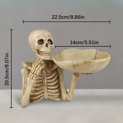 Skull-Shaped Resin Bowl for Halloween Treats and Gothic Decor