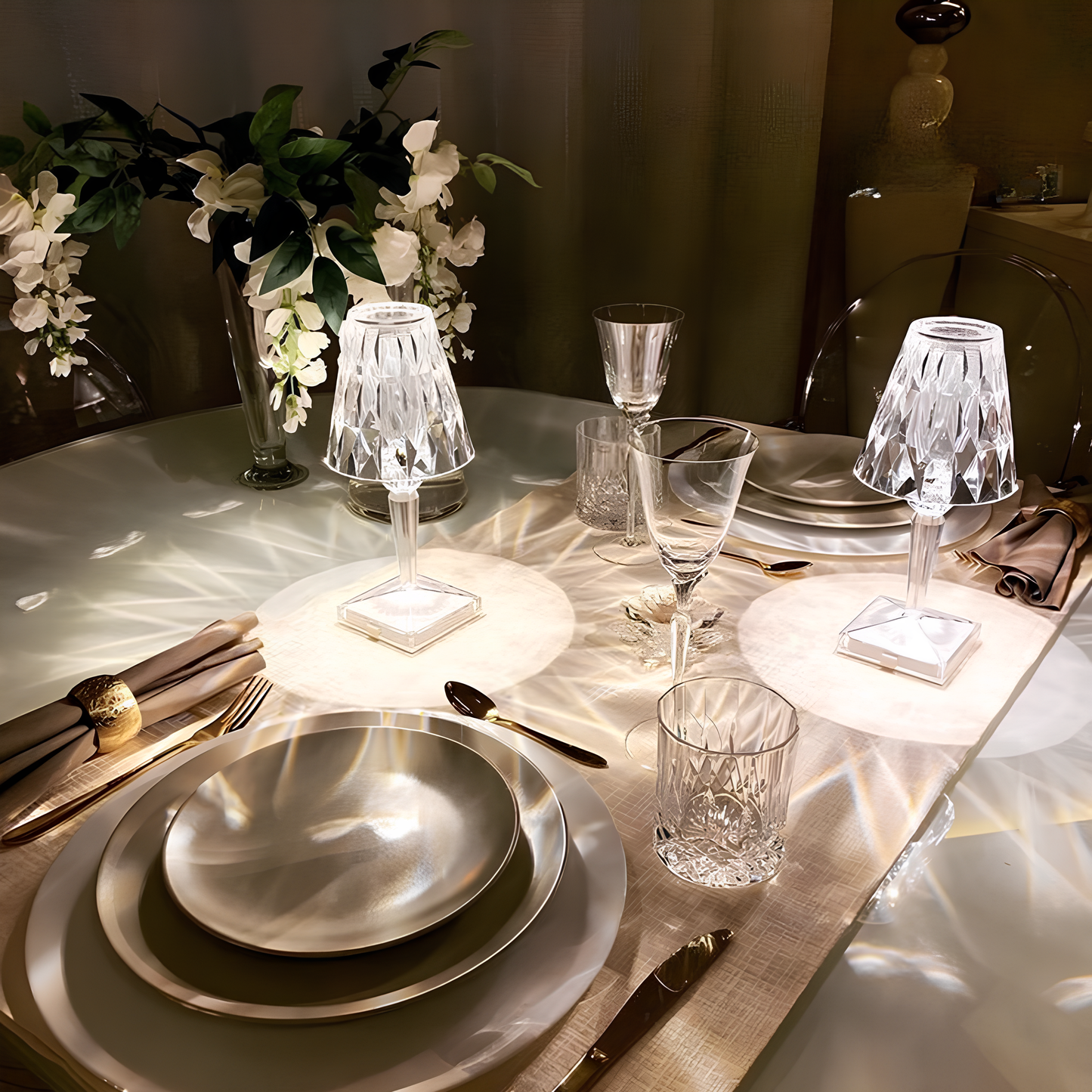 LED Table Lamp with Sparkling Crystal Touch – Elegant Design