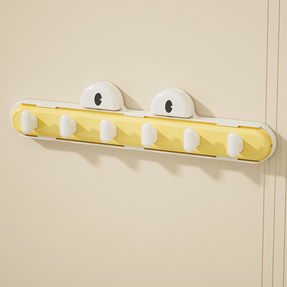 Expandable Wall Hook Rack with 6 Strong Suction Hooks