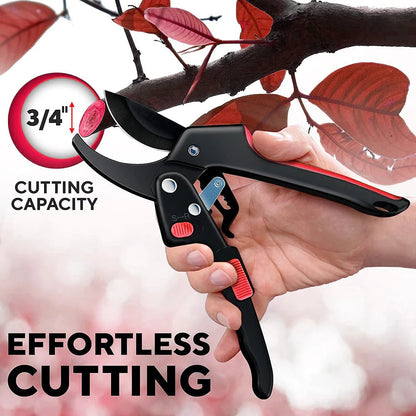 Ergonomic Pruning Shears with Ratchet Mechanism for Easy Cutting