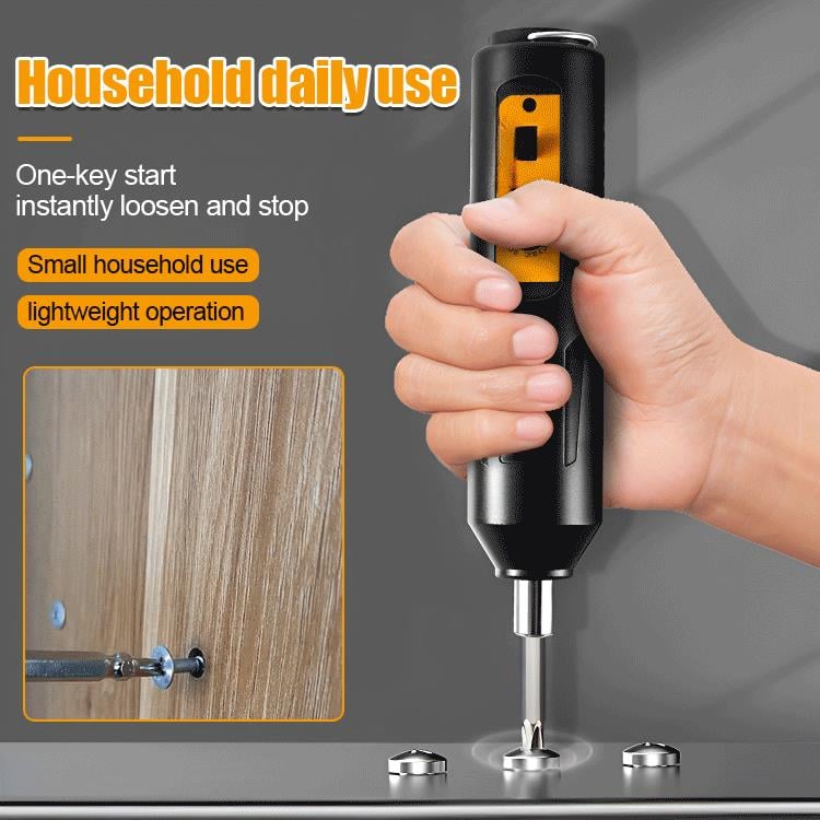 Compact Electric Screwdriver with Versatile Bit Set for Home Use