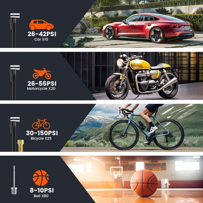 Portable Compressor for Car, Bicycle & Sports Ball