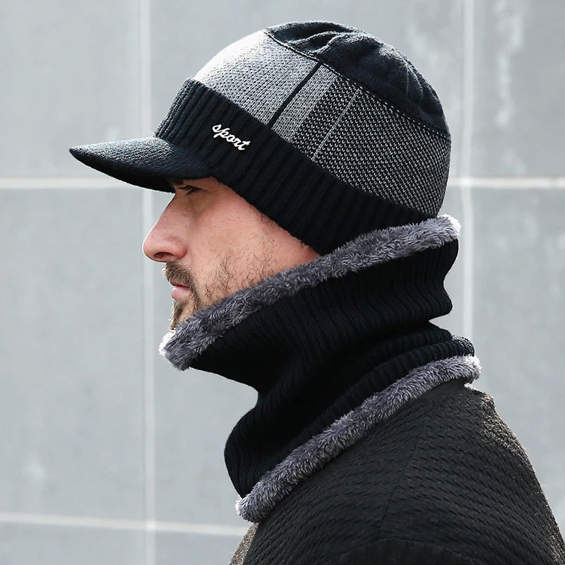 Scarf and Beanie Hat Set for Cold Weather